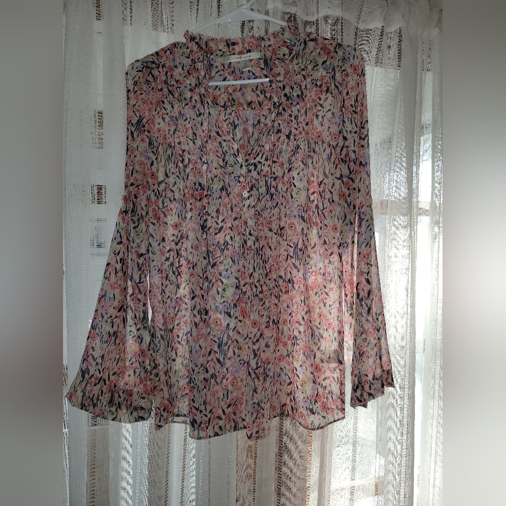 Lauren Conrad Semi Sheer Floral Blouse